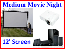 Medium size indoor outdoor movie night package rental Denver Aurora Littleton Boulder